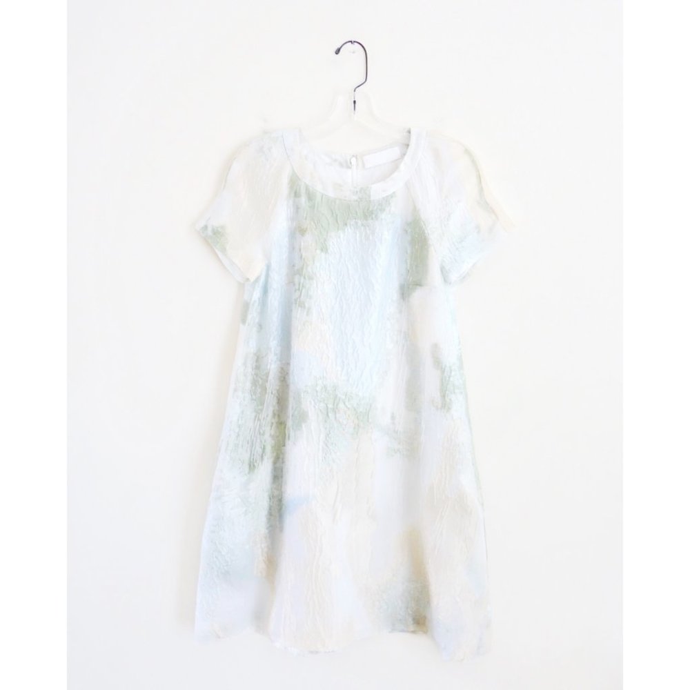 Co Collection White Pale Blue Green Swing Dress S